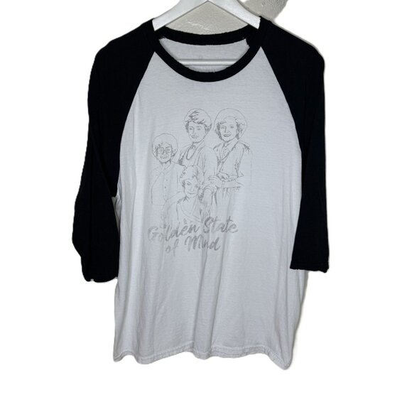 Golden Girls "Golden State of Mind" Black & White Baseball Shirt, Size Medium - Picture 1 of 7